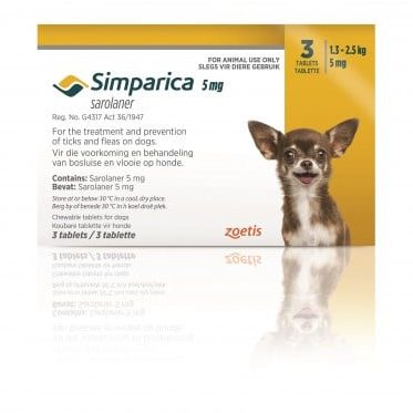 Simparica Dog Yellow (1.3-2.5kg) 5mg