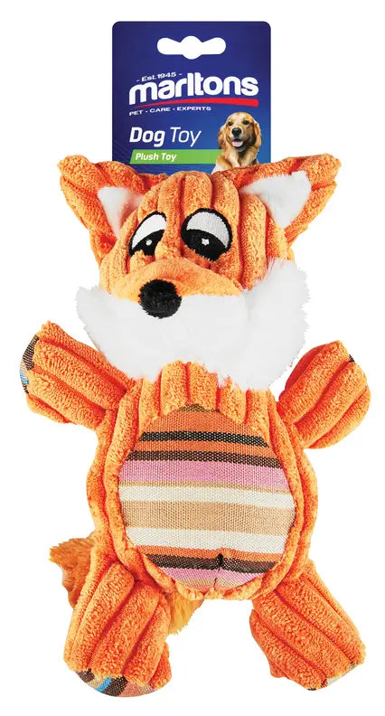 Marltons Plush Dog Toy Corduroy Fox