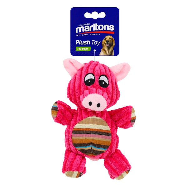 Marltons Plush Dog Toy Corduroy Pig