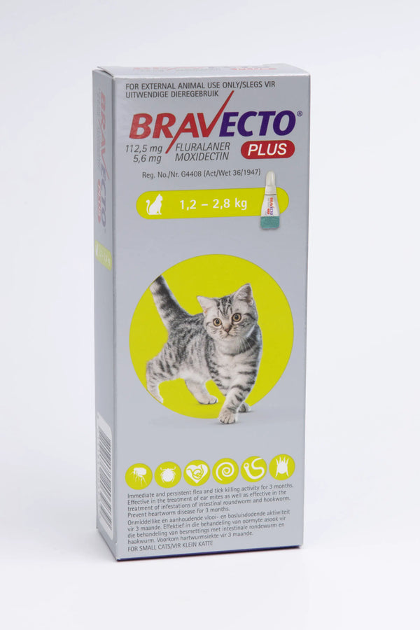 Bravecto Plus Spot-On for Cats (1.2 - 2.8kg)