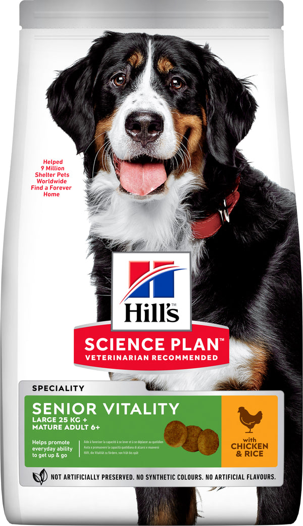 Hill's Science Plan Senior Vitality Large Breed 6+ Dry Dog Food Chicken Flavour 14kg