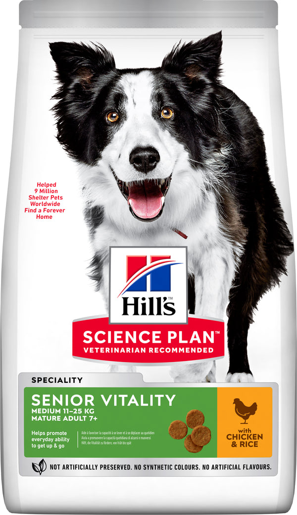 Hill's Science Plan Senior Vitality Medium 7+ Dry Dog Food Chicken Flavour