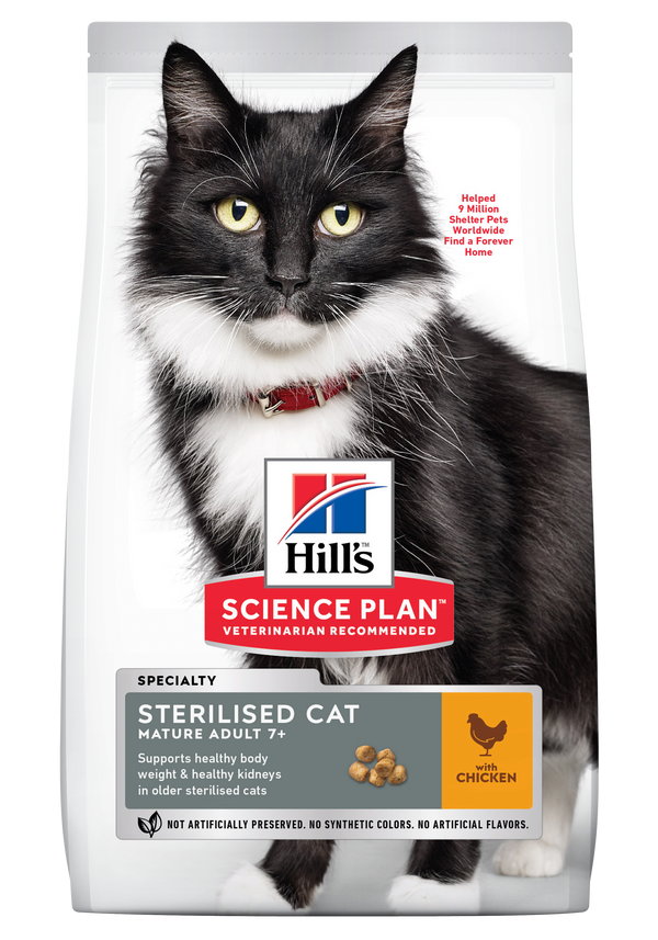 Hill's Science Plan Sterilised Mature Dry Cat Food Chicken Flavour 3kg