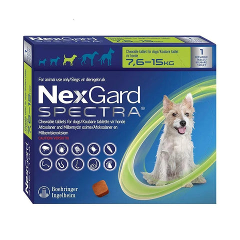 NexGard Spectra 7.6 to 15kg