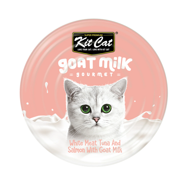 Kit Cat Goat Milk Gourmet White Meat Tuna Flakes & Salmon 70g