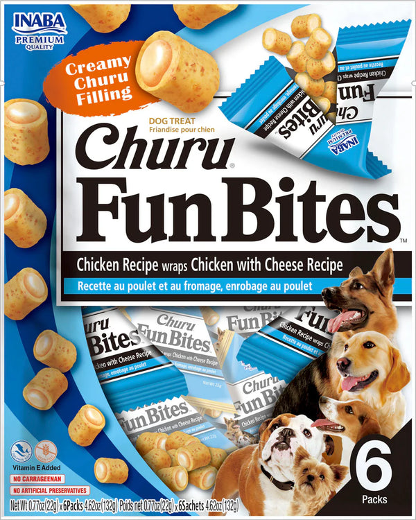 Churu Fun Bites Chicken Recipe wraps Chicken with Cheese Dog Treat 132g