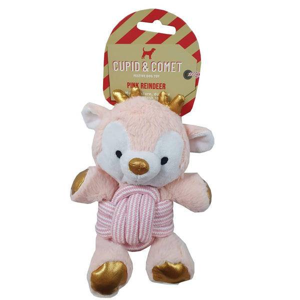 Rosewood Christmas Edition - Pink Reindeer Rope Soft Plush Toy