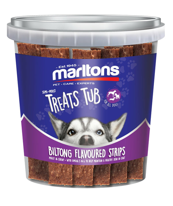 Marltons Semi Moist Biltong Strips Tub 500g