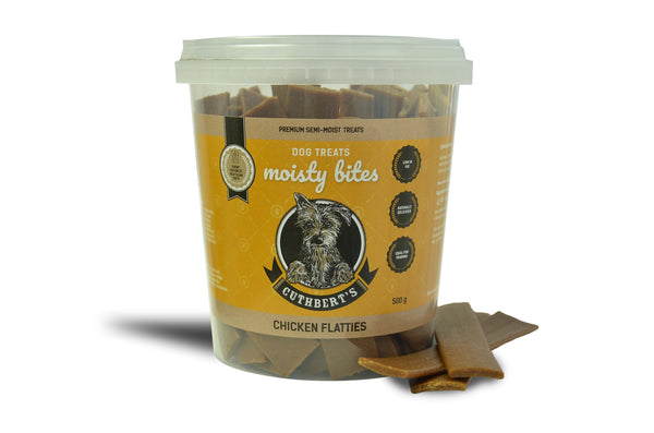 Cuthbert's Moisty Bites Chicken Flatties Dog Treats (120g or 500g)