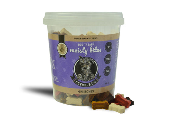 Cuthbert's Moisty Bites Mini Bones Dog Treats  (120g or 500g)